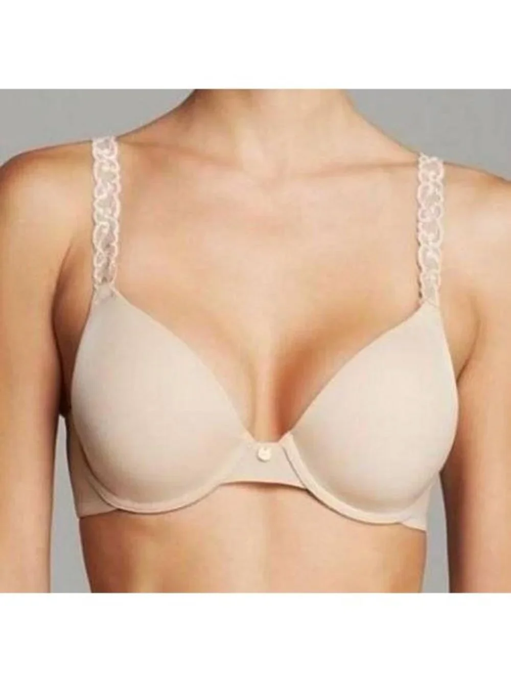 🆕 NATORI Pure Luxe Full UW T-Shirt Bra 34C Beige #732080 - Picture 1 of 11